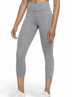 Nike one Women's Mid-Rise Crop heather gray Leggings